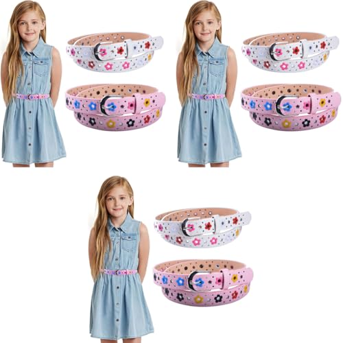 PALAY® 2 Pack Belt For Girls Stylish Pu Leather Flower Hollow Cut Waist For Jeans Pants Dress Kids 6-12 Years Old Multi 3PCS PALAY® 2 Pack Belt For Girls Stylish Pu Leather Flower Hollow Cut Waist For Jeans Pants Dress Kids 6-12 Years Old Multi 3PCS